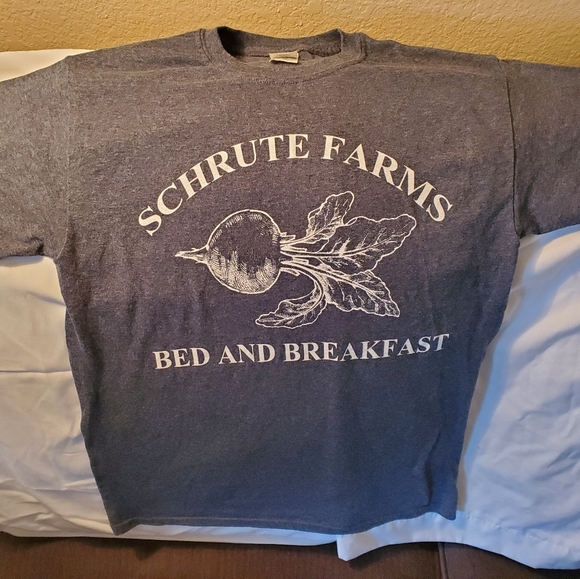 Schrute Farms, Bed & Breakfast, Gray. The Office. Men's, Small Tee Shirt - Picture 1 of 4